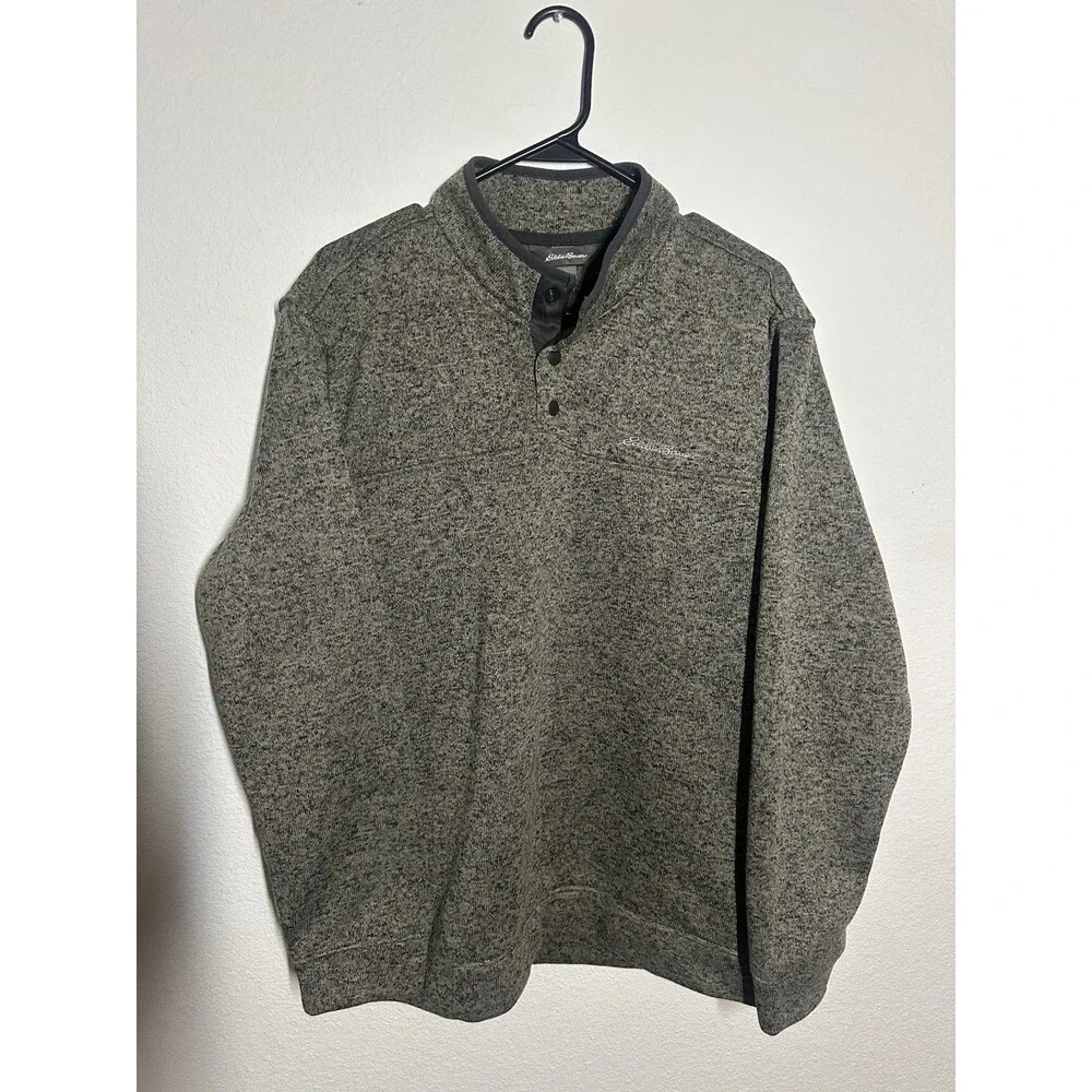 EDDIE BAUER Men’s Radiator Fleece Snap Mock Pullover XL Green